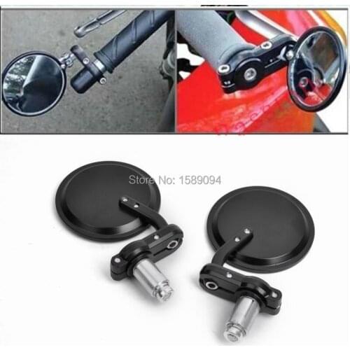 CNC Motorcycle 7/8" 22mm handle bar grips Bar End Mirrors Motorcycle Rearview Mirror For kawasaki z800 z750 yamaha r6