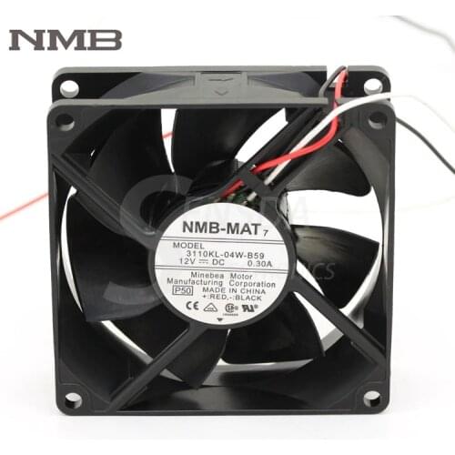 For NMB 3110KL-04W-B59 8cm 8025 DC 12V 0.30A 3wire server inverter axial Cooling Fans
