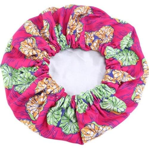 Stretch Print Elastic Shower Cap Waterproof Shower Cap Reusable Exquisite Fashionable Bright Printing