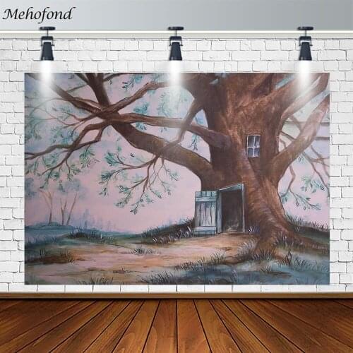 Mehofond Newborn Baby Portrait Photography Backdrop Autumn Big Tree Decor Photography Background Photo Studio Banner Photozone