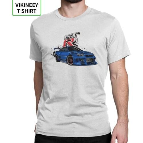 Skyline GTR T-Shirt Japanese Car Sportcar Automotive Man T Shirts Vintage Cotton Short Sleeve Tees Crewneck Latest Tops