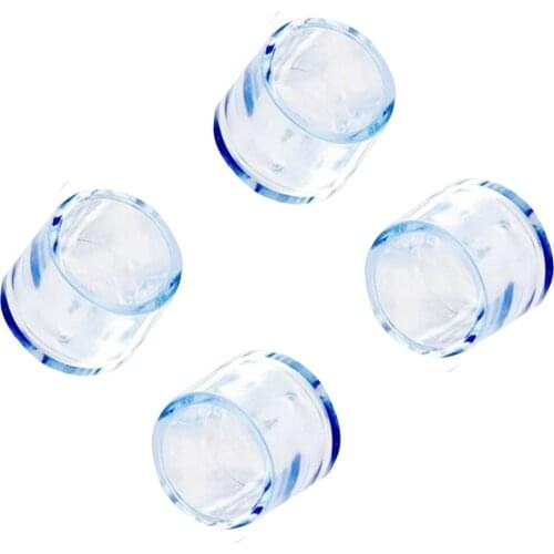 Quality 4Pcs Transparent Rubber Furniture Table Chair Leg Floor Feet Cap Cover Protector 18mm