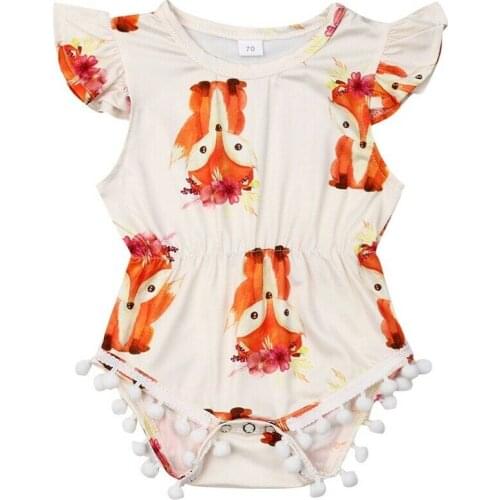 Newborn Infant Kid Baby Girl Fox Romper Bodysuit Jumpsuit Clothes Outfits Cute Newborn Toddle Infant Baby Girls Cotton