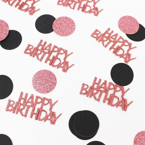 100pcs RoseGold Happy Birthday Confetti Decoration Adult Birthday Party Sweet 16th Table Decor Confetti DIY Sequins Accessories