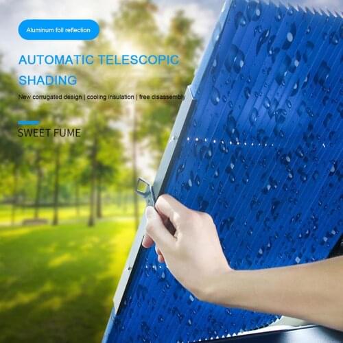 45cm/65cm Car Windshield Sunshade Cover Automatic Retractable Sunblind Sun Protection For Car Front Window Windshield Sun Shade