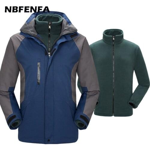 Men Jackets Two Pieces Coat Winter Outdoor Waterproof Male Outwear Windbreaker Windproof Spring Autumn Jacket Sport Coat LX096