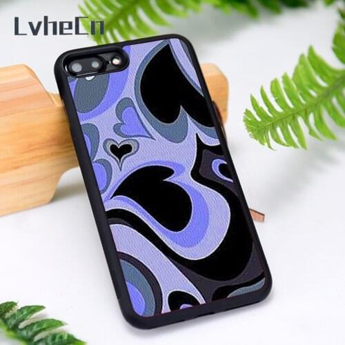 LvheCn Silicone Rubber Phone Case Cover for iPhone 6 6S 7 8 Plus X XS XR 11 12 Mini Pro Max aesthetic purple heart