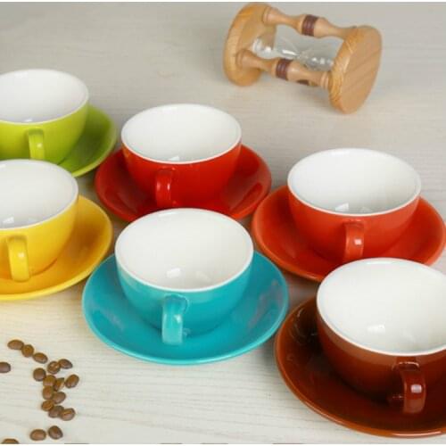 220 Ml High-grade Ceramic Coffee Cups Coffee Cup Set Simple European Style Cappuccino Flower Cups Latte