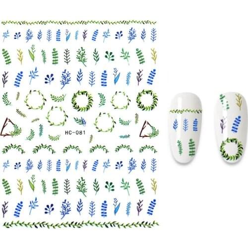 1 Sheet 3D Floral Nail Sticker Adhesive Plants Colorful Beautiful Flowers Nail Transfer Sticker Decals Nail Art Decoration
