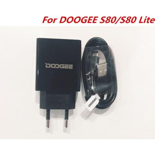 Original DOOGEE S80/S80 Lite Travel Fast Charger 5V 7V 9V 12V 2A EU Plug Switching Power Supply Adaptor +Type C Usb Cable Line