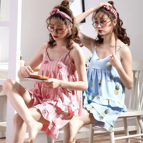 100% Cotton Sexy Lingerie Spaghetti Strap Shorts Pajama Sets Women Summer Casual Striped Sleepwear Homewear Pijama Mujer Clothes