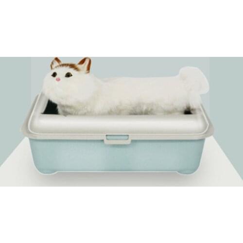 Plastic Cat Toilet Training Kit Litter Box Big-size Puppy Cat Litter Anti Splash Cat Toilet Trainer Toilet Pet Cleaning Supply