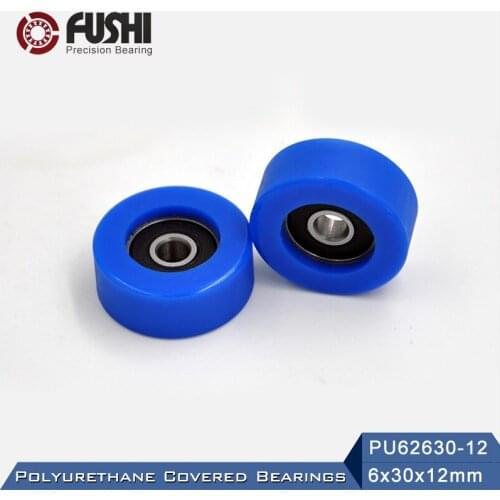 PU 626 Polyurethane Covered Bearing 6*30*12 mm ( 2 Pcs ) Shaft 6mm PU62630-12 Urethane Cover PU626 Bearings