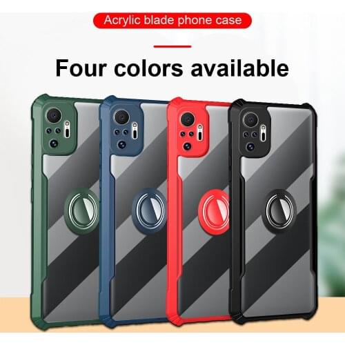 Transparent acrylic shockproof coque for xiaomi redmi note 10 note10 10pro pro Max 10s 10 s 2021 case protective shell cover