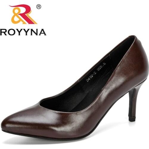 ROYYNA 2020 New Arrival High Heels Women Pumps Pointed Toe Stiletto Woman Shoes Wedding Shoes Office Career Elegant Pumps Ladies