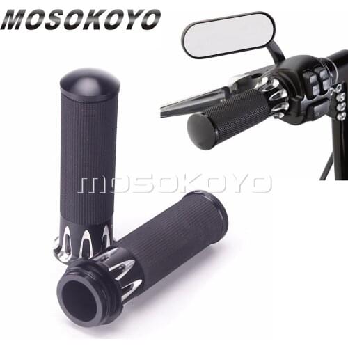 Motorcycle CNC Handlebar Hand Grip Electronic Throttle 1'' 25mm Handle Bar Grips for Harley Touring Trike Softail Dyna 2008-2020