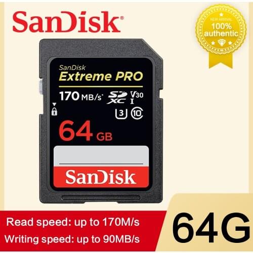 SanDisk Extreme PRO Memory Card SD card 64GB 512GB 128GB 256gb 32gb Memory Card U3 4k High Speed Class 10 170MB/s V30 for camera