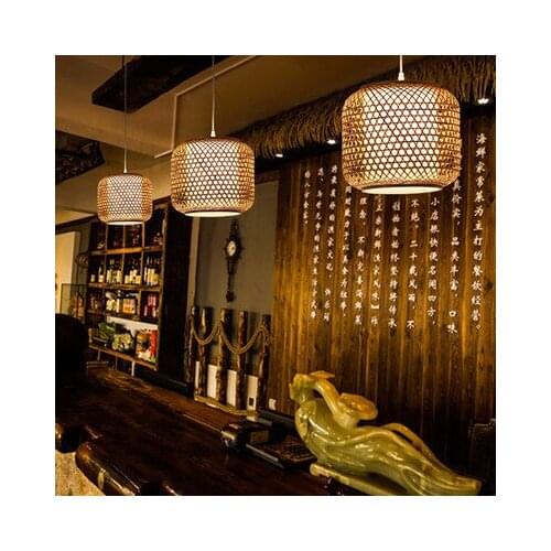 Sitting room dining-room cany art decoration weaving lantern lamp droplight l modern Chinese style lamps and lanterns