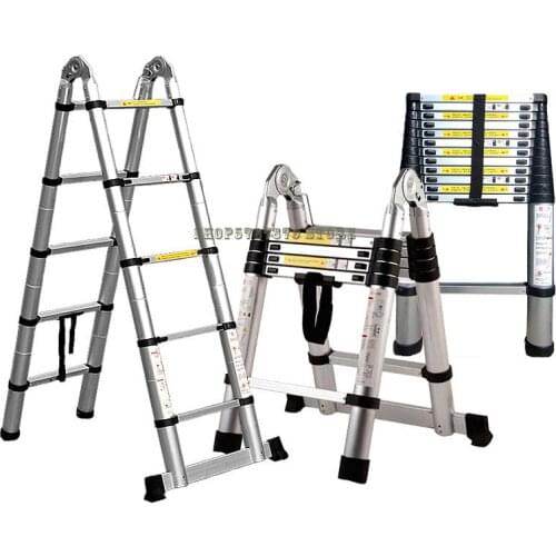 Thickened And Lengthened 46 Tube Telescopic Ladder Single Vertical Ladder Herringbone Multi-function Joint Staircase Portable Ho