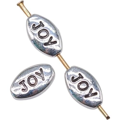 WYSIWYG 30pcs 10x6mm Joy European Beads For Jewelry Making Joy Charms Charm Joy European Small Hole Spacer Beads