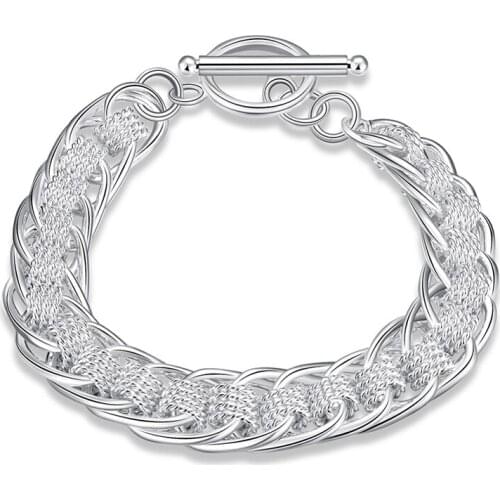 925 Sterling Silver High Quality Lady Bracelet Many Circle Charm Bracelets Jewelry for Women Men Wholesale Wedding Gift
