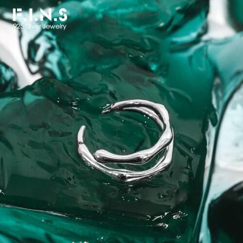 F.I.N.S 100% S925 Sterling Silver Foot Ring Minimalist Irregular Female Tail Ring Korean Fashion Knuckle Silver Rings for Women