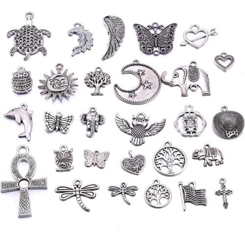 10pcs/lot high-quality Pendants Connectors Linker antique Silver various styles For DIY Charm Jewelry pendant Base Accessorie