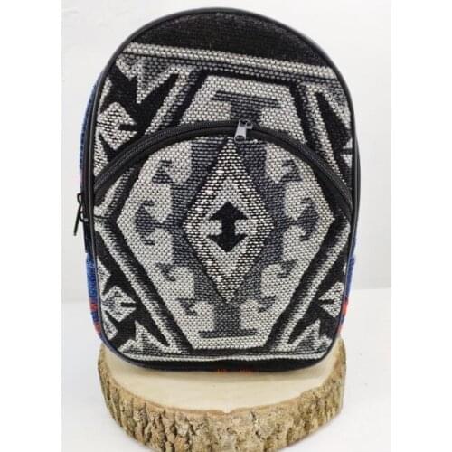 2020 authentic Rugs Woven Black Gray Pattern Fabric Woman Women 'S Modern Fashion Backpack Accessory