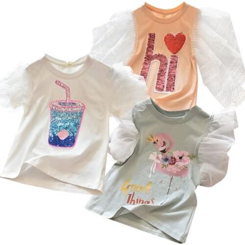 2020 New Summer Unicorn Tees Flamingo T-Shirt for Girls Cotton Tops Baby Boy Clothes Girl Birthday Shirt Size 3 4 5 6 7 8 Years