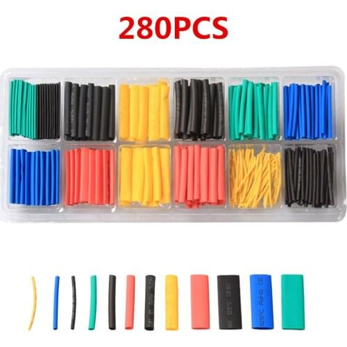 280PCS Heat Shrink Tubing Insulation Shrinkable Tube Insulated Sleeving Polyolefin Wire Cable Sleeve Assortment Kit