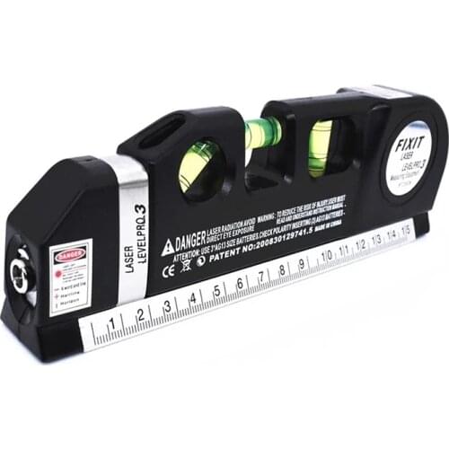 4 In 1 Multi-function Laser Level Meter Horizon Vertical Measure 8FT Aligner Standard Metric Rulers Multipurpose laser levels