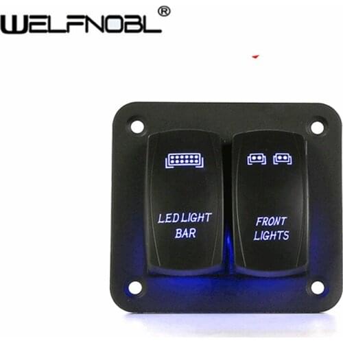 5 Pin ON/Off Toggle With LED Light 2 Gang Rocker Switch Panel Wiring Harness Switch Control Panel Interior Parts For Car ATV UTV