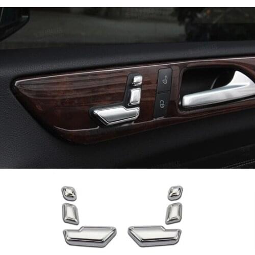 Car Seat Adjustment Buttons Cover Trim 6Pcs Chrome ABS For Mercedes Benz ML GL GLK CLS E Class Interior Accessories