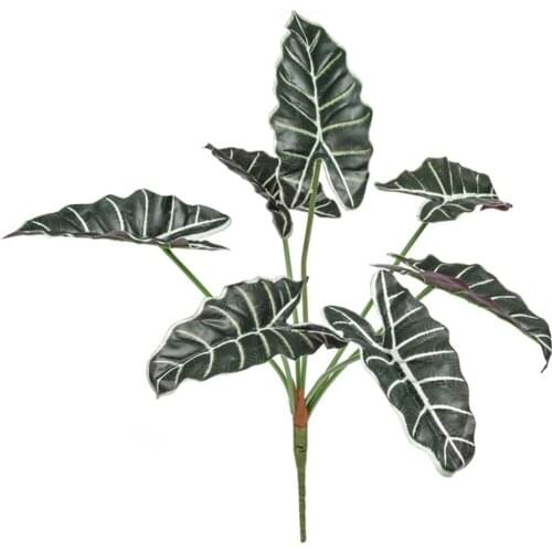 7 Forks Nordic Artificial Alocasia Leaf Silulated Plant Fake Turtle Leaf Balcony Home Decor BonsaiArtificial Alocasia