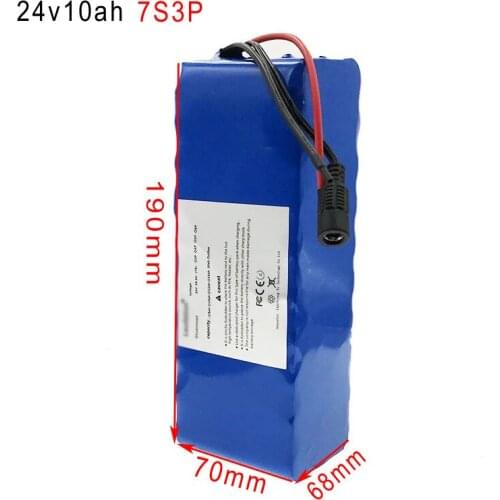 250V 300W 350W Electric Bicycle, 24V 10ah Scooter Battery and 15A BMS 7S 3P 18650 Package 29.4V Suitable for Electric Motorcycle