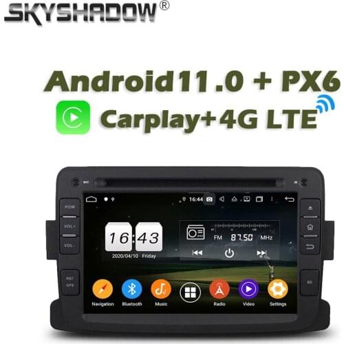 Wireless Carplay PX6 Android 10.0 4G+64G Car DVD Player GPS Radio Wifi Bluetooth For Dacia Duster Renault Captur Lada Logan Xray