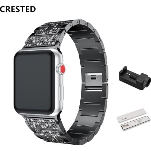 Diamond Strap For Apple Watch band 40mm/44 mm for iwatch band 42mm/38mm for apple watch 5 4 3 stainless steel bracelet 44MM