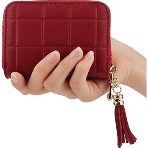 Lovely Accordion Card Housekeeper RFID Zipper Women Men Card Holder Wallet High capacity Genuine Leather Credit Card Case Cover