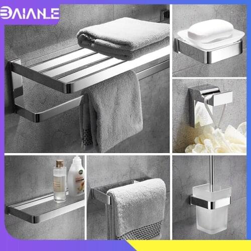 Towel Holder Brass Towel Rack Hanging Holder Towel Bar Robe Hook Chrome Toilet Paper Holder Wall Mounted Bathroom Shelf Glass