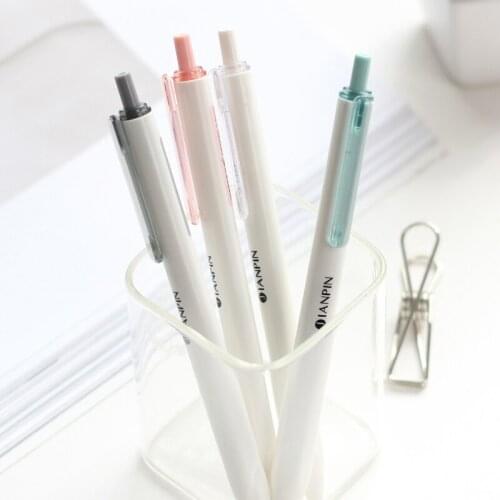 4 pcs pure color gel pens for writing 0.5mm ballpoint black ink pen Stationery Office accessories school supplies EB496