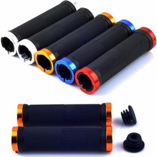 1 pair Road Cycling Handlebar Grips Anti-Skid Rubber Bicycle Grips Mountain Bike Lock On Bicycle Handlebars End Grips