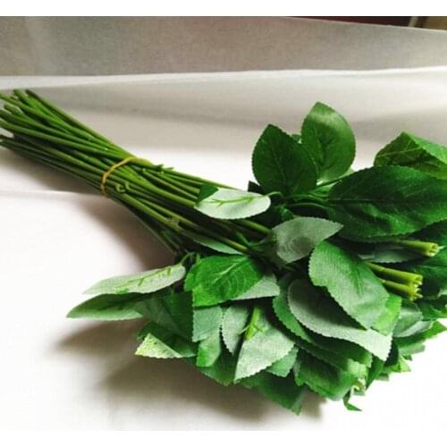 Article 10 PCS (33 cm ) simulation of artificial plastic stem leaves rose stem/silk/wedding decoration holding a rose flower