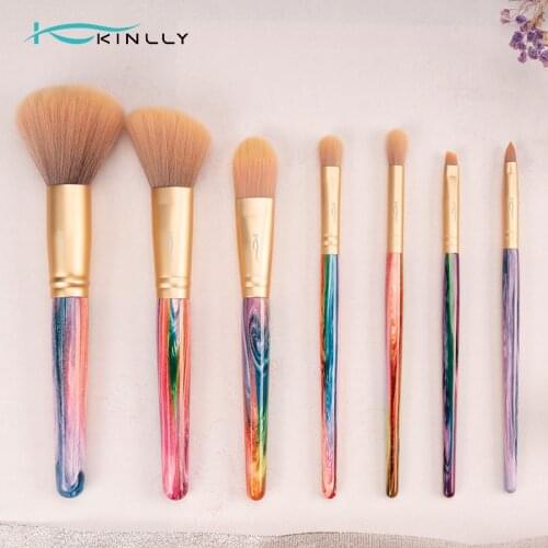 KINLLY Makeup Brushes Set Super Soft 5Pcs Make Up Brush Blending Angled Shading Eye Shadow Short Shadow Angled Brow Beauty Tool