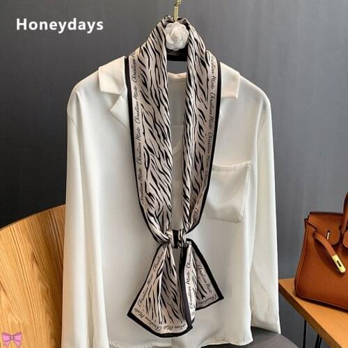 Classic Striped Design Boxer Long Silk Scarf Professional Office Scarfs Quality Shawl Beach Sunscreen Bag Headscarf Holiday Gift