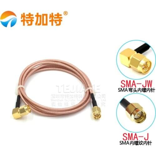 2PCS TEJIATE SMA Bent Header Inner Screw Inner Pin/Hole To SMA Male Header RF Coaxial Cable SMA-J RPSMA-JW RG316 Wire 0.08~2M