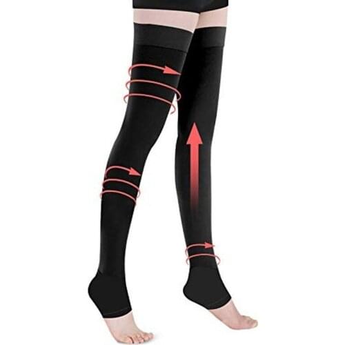 Compression Stockings Thigh High for Women Men 30-40 Mmhg Graduated Compression Support Hose for Swelling and Varicose Veins