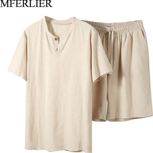 Summer men shirt 5XL 6XL 7XL 8XL 9XL 10XL plus size linen with shorts large size shirt men 5 color
