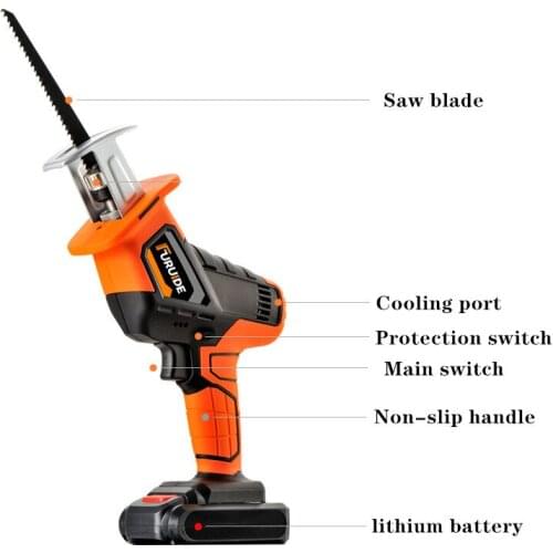 Lithium Reciprocating Saw Charging Electric Horse Saw Small Household High Power Outdoor Hand-held Wood Saw Tool