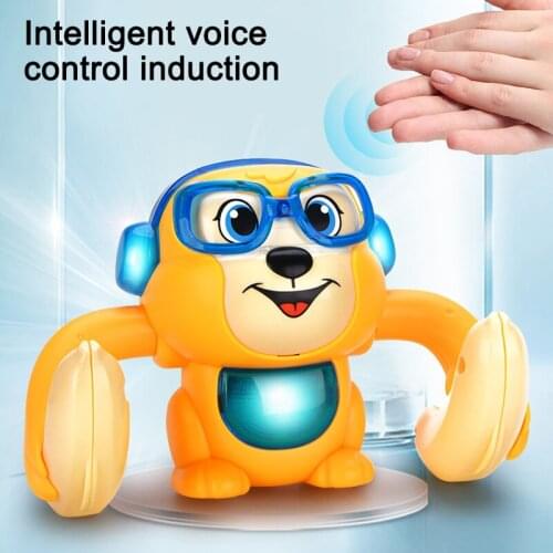 Cute Monkey Animal Doll Musical Tumbling Toy Children Electric Toys 360 Degree Flip Touching Voice Control LBV