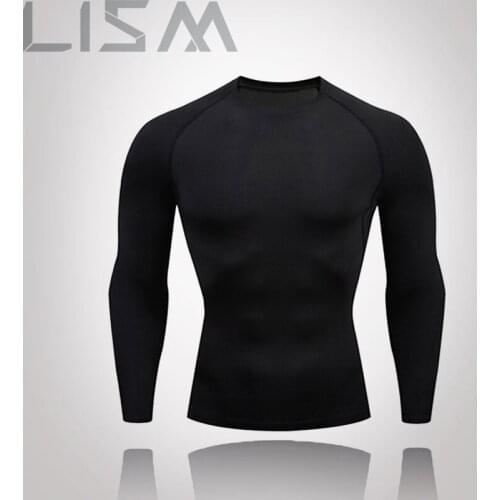Long Sleeve Mens T-Shirt Fitness Gym Running Shirt Breathable Long Sleeve Sports T-Shirt MMA Rashgard Fitness Sportswear